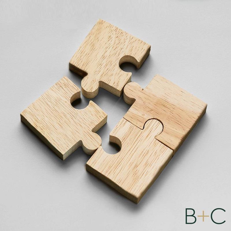 Wooden puzzle pieces 